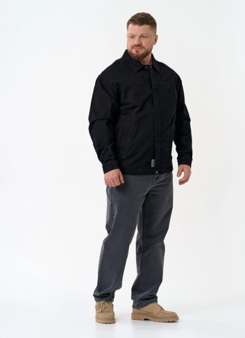 Мужская джинсовая куртка черного цвета фото