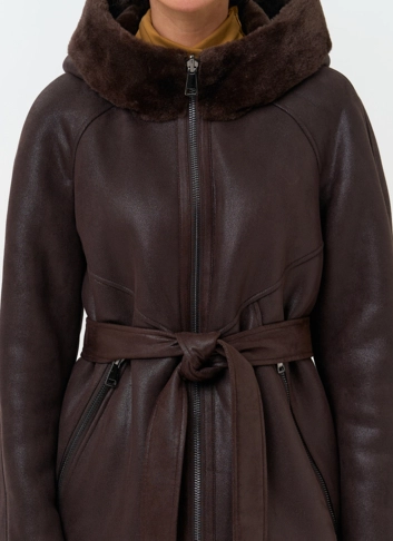 Женская дубленка из эко замши