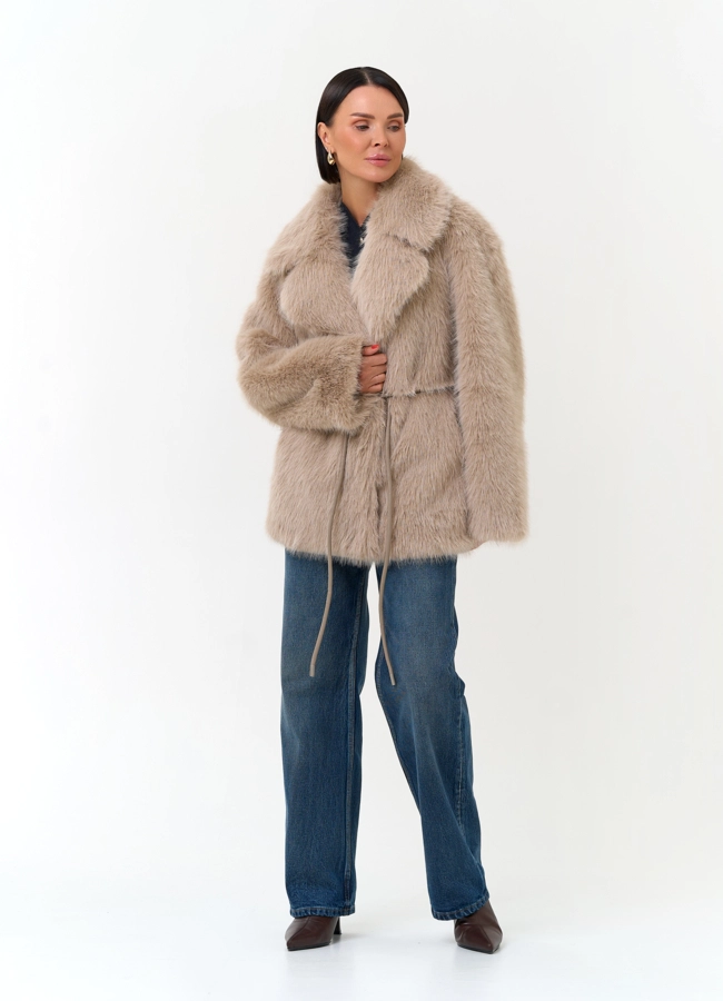Женская куртка из эко меха модель № 33867 универмаг малина