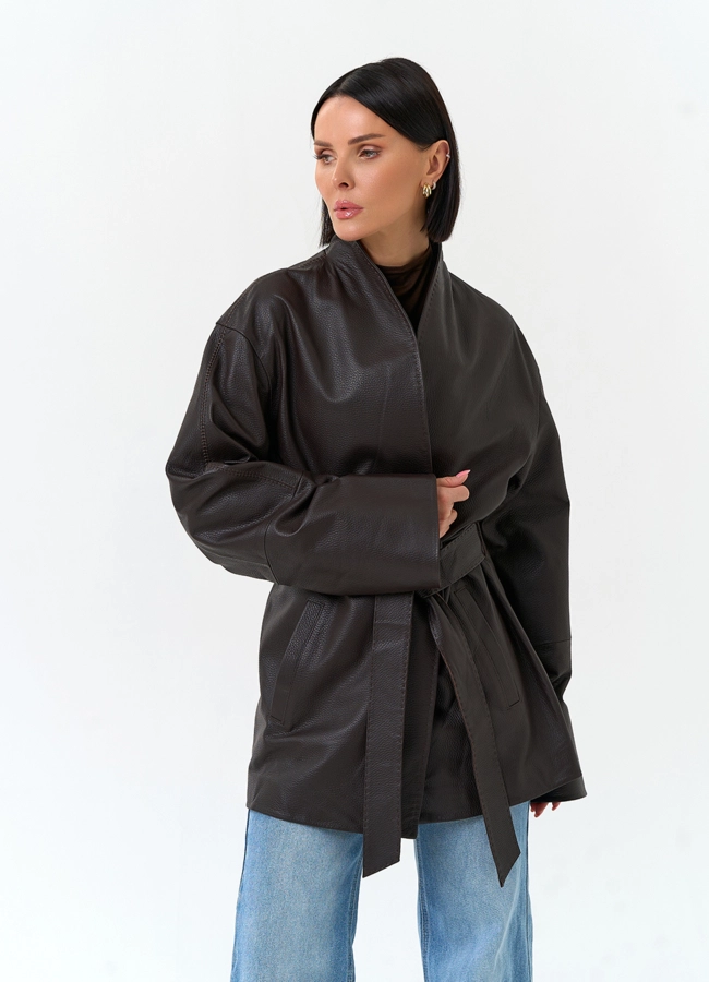 Женский жакет кимоно из натуральной кожи модель № 33116 универмаг малина